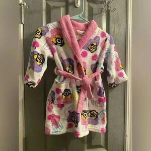 Girls Despicable Me fleece robe. Size XS